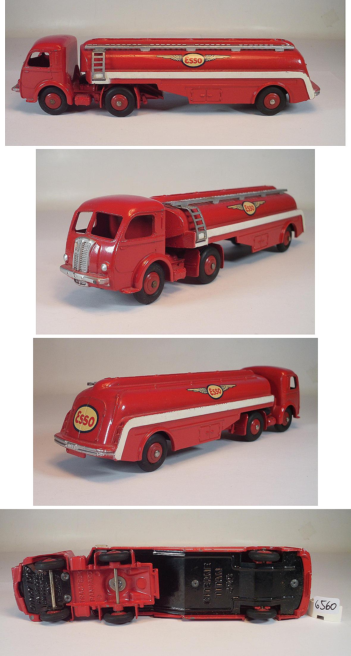 SUPERBE DINKY Tracteur Panhard + remorque citerne ESSO Ref :32C EUR 1