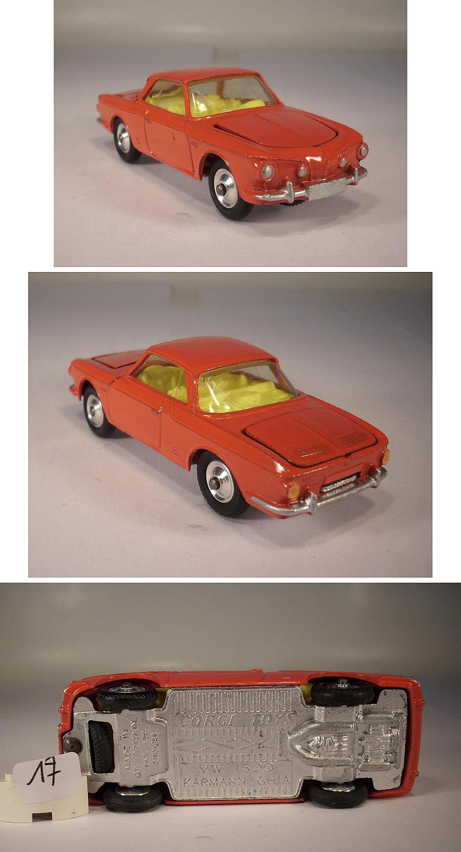 Corgi Toys 239 VW 1500 Karmann Ghia rot mit Koffer #017 | eBay