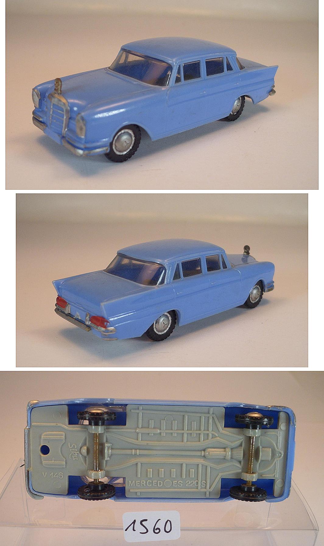 Siku Mercedes 220 Plastique - Miniature Ancienne 1/60 - Occasion